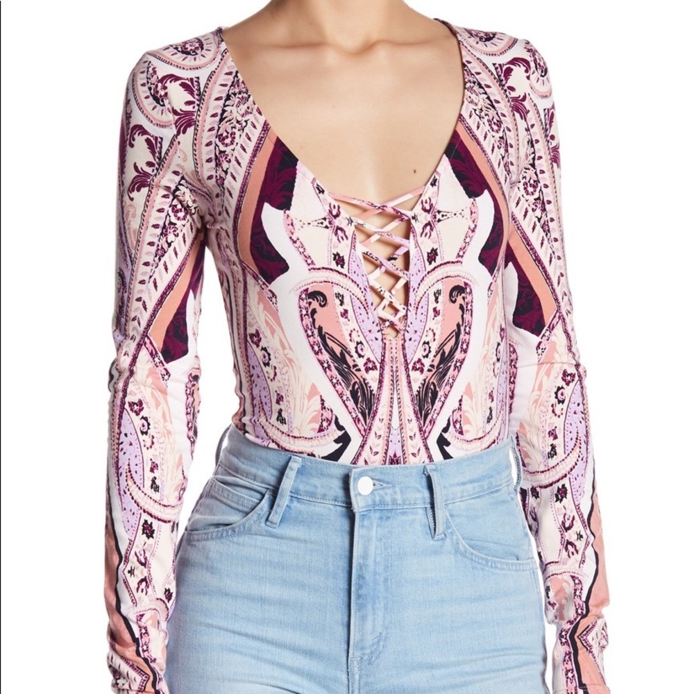 NWT sz M Free People Pick a Place bodysuit ivory